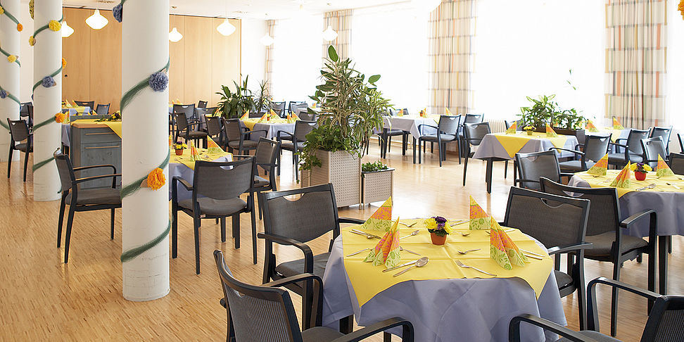 Das einladende und stilvolle Restaurant im Pflegeheim Grimmen
