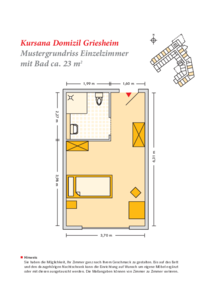 Grundrissbeispiel Einzelzimmer
