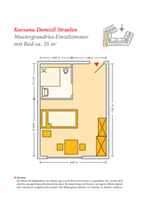 Grundrissbeispiel Einzelzimmer