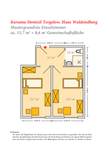 Grundrissbeispiel Einzelzimmer 