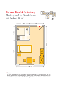 Grundrissbeispiel Einzelzimmer
