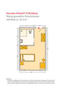 Grundrissbeispiel Einzelzimmer