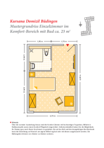 Grundrissbeispiel Einzelzimmer Komfort-Wohnbereich
