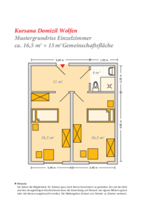 Grundrissbeispiel Einzelzimmer