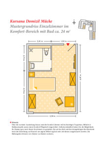 Grundrissbeispiel Einzelzimmer Komfort
