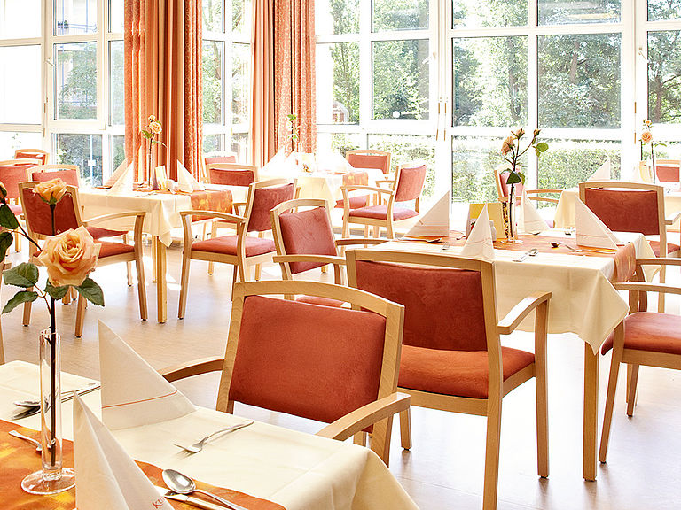 Das einladende Restaurant im betreuten Wohnen Fürth