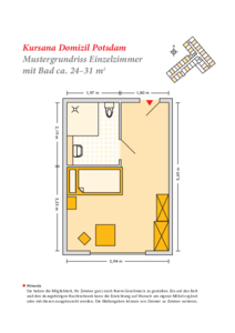 Grundrissbeispiel Einzelzimmer